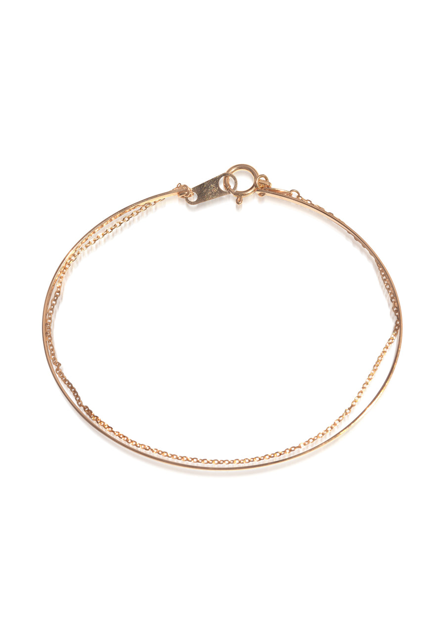 Yellow Gold Chain Snap On Bangle