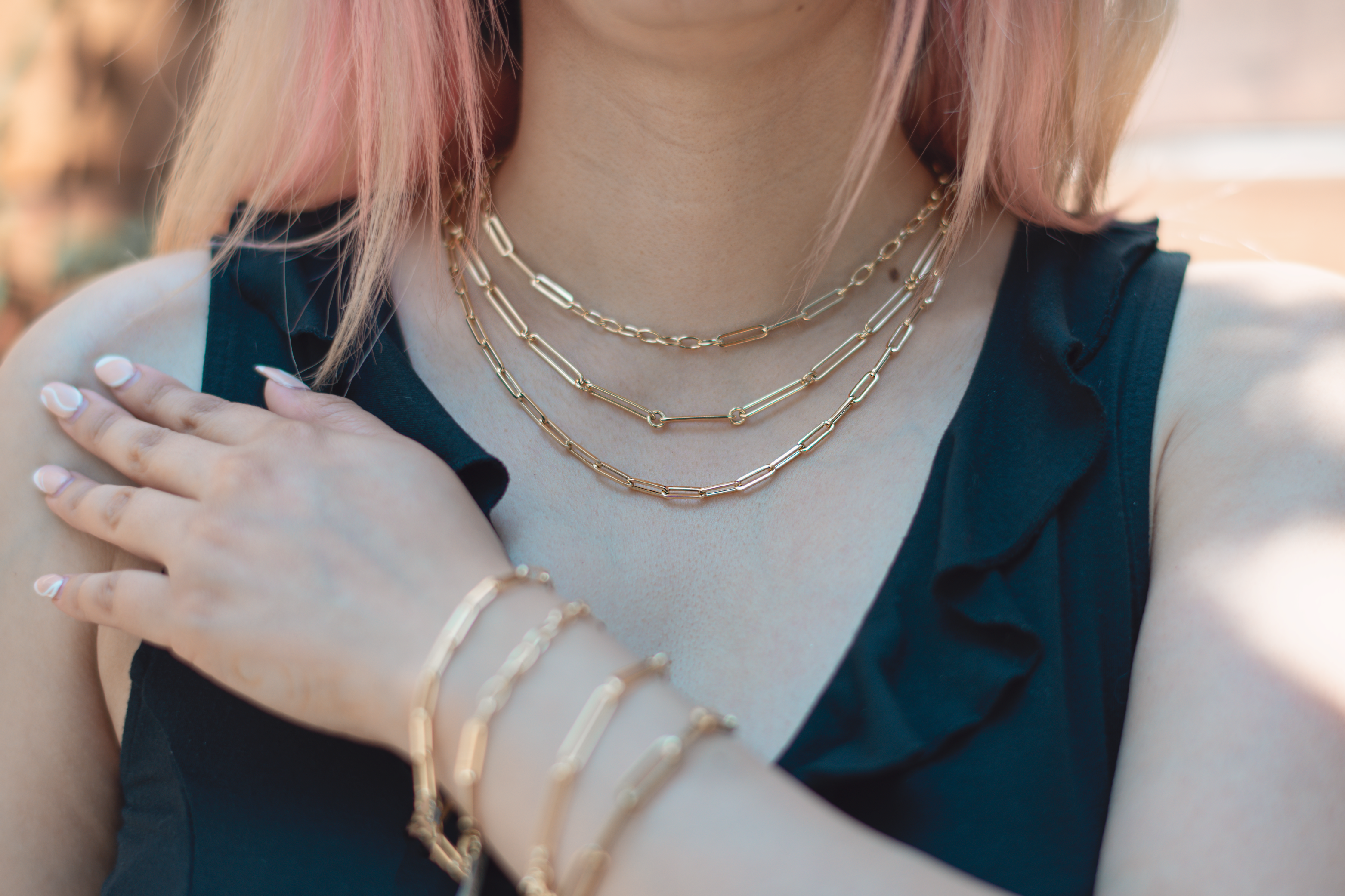 Solid Gold Paperclip Chain Necklace - Chic Enduring Gift