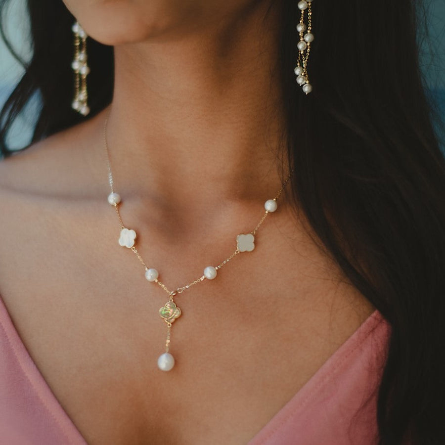 Clover Pearl Necklace Dha