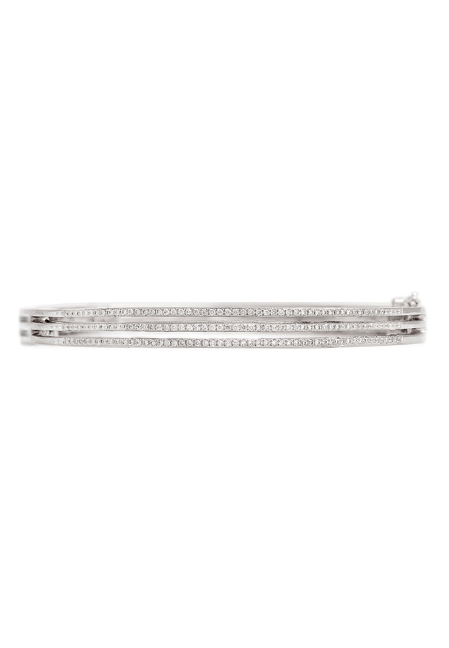 Three Line Diamond Bangle - K.D. Jewelry Sf