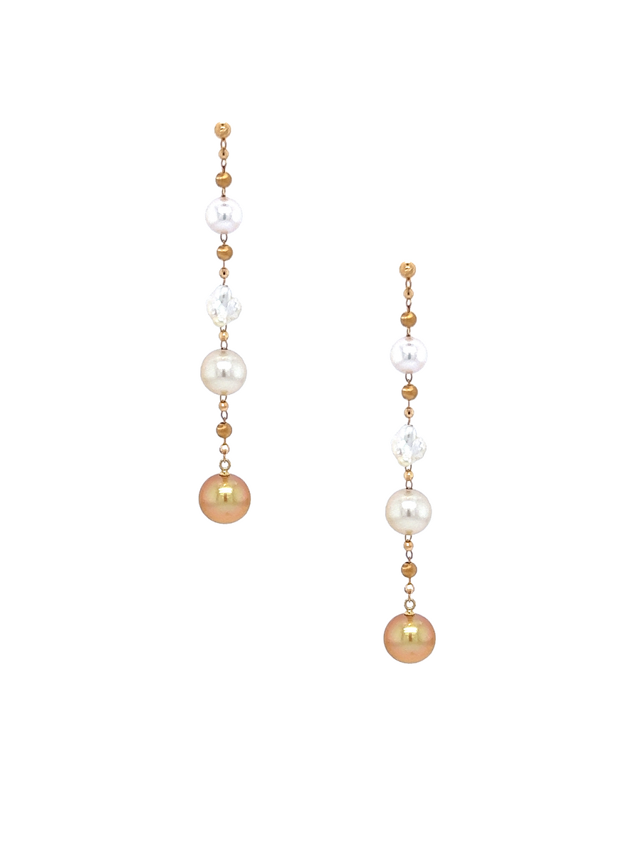 Mixed Pearl Dangle Earrings