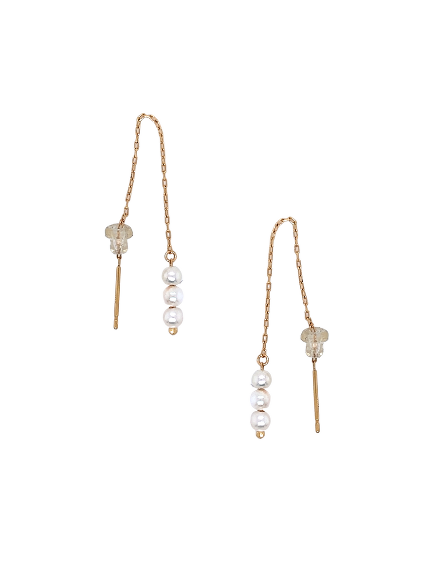 Akoya Pearl Needle Earrings