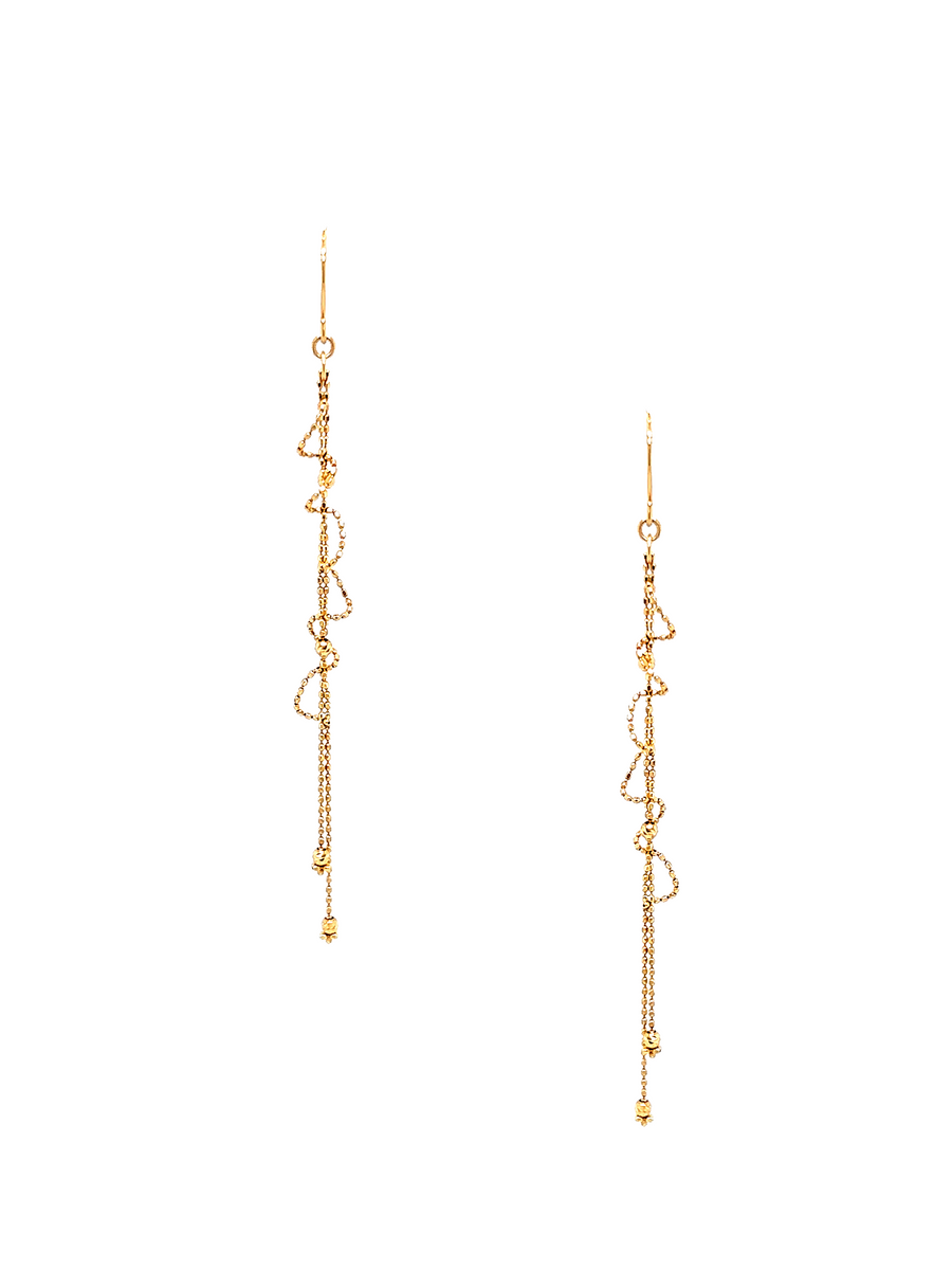 Abstract Dangle Gold Earrings