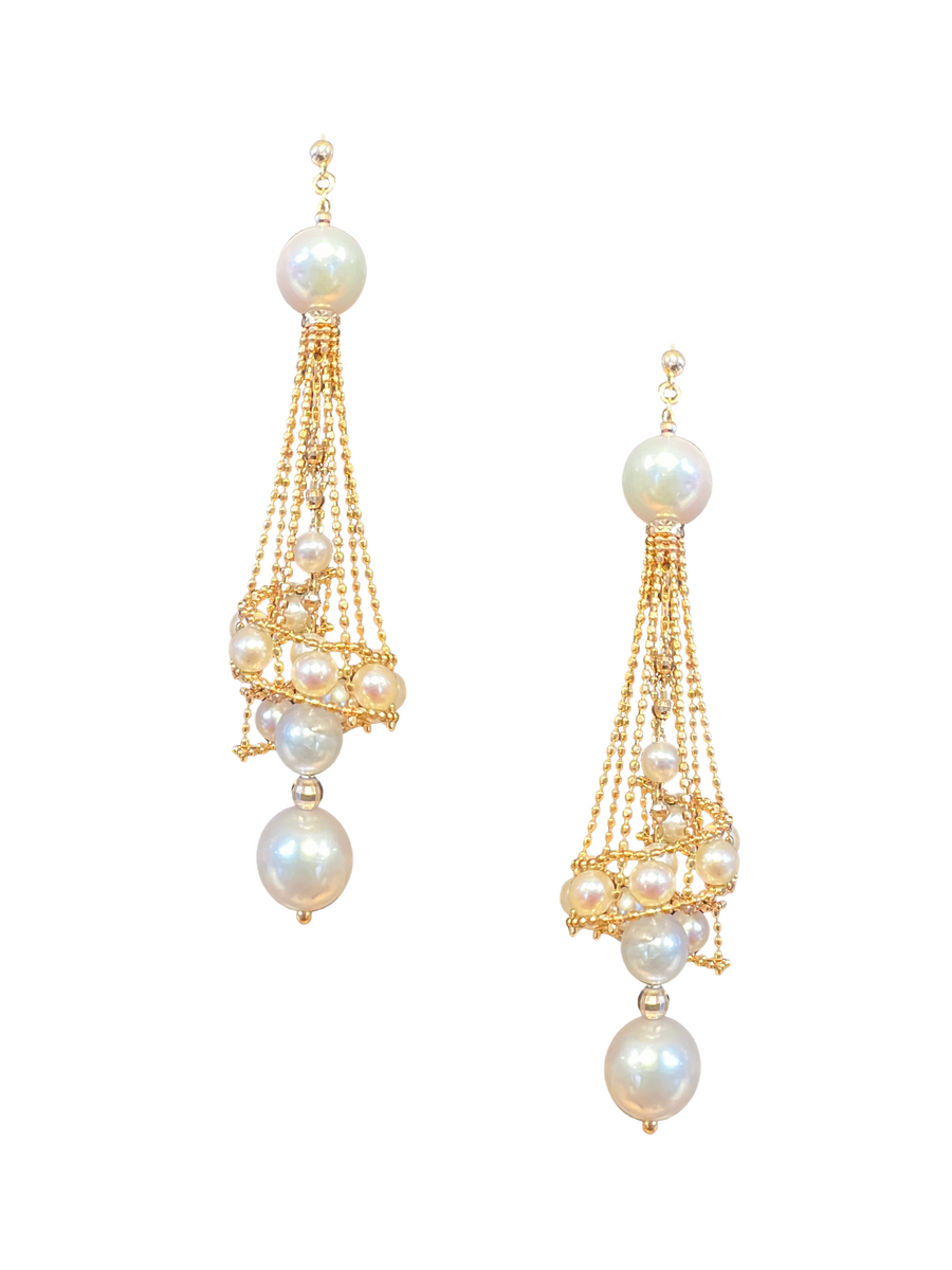 Spiral Akoya Pearls Earrings