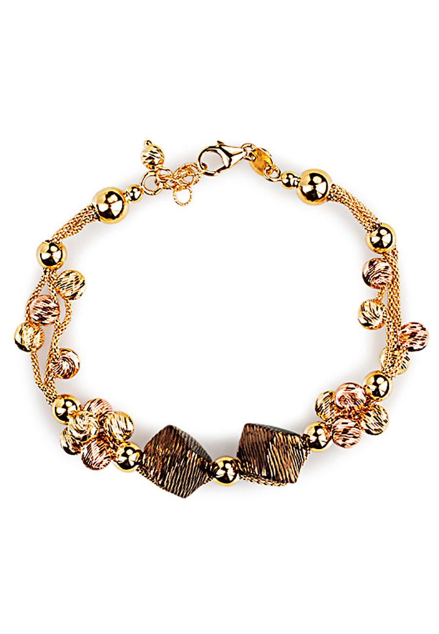 Yellow and Brown Gold Necklace Set - K.D. Jewelry Sf