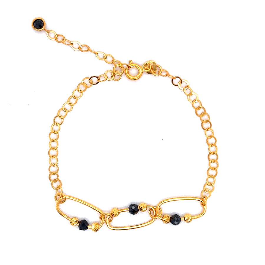 Paperclips & Beads 22K Gold Bracelet