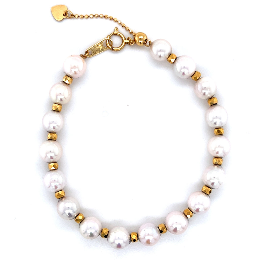 Pearl & Gold Strand Bracelet