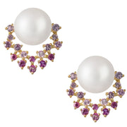 Pink Diamond and Akoya Pearl Earrings - K.D. Jewelry Sf