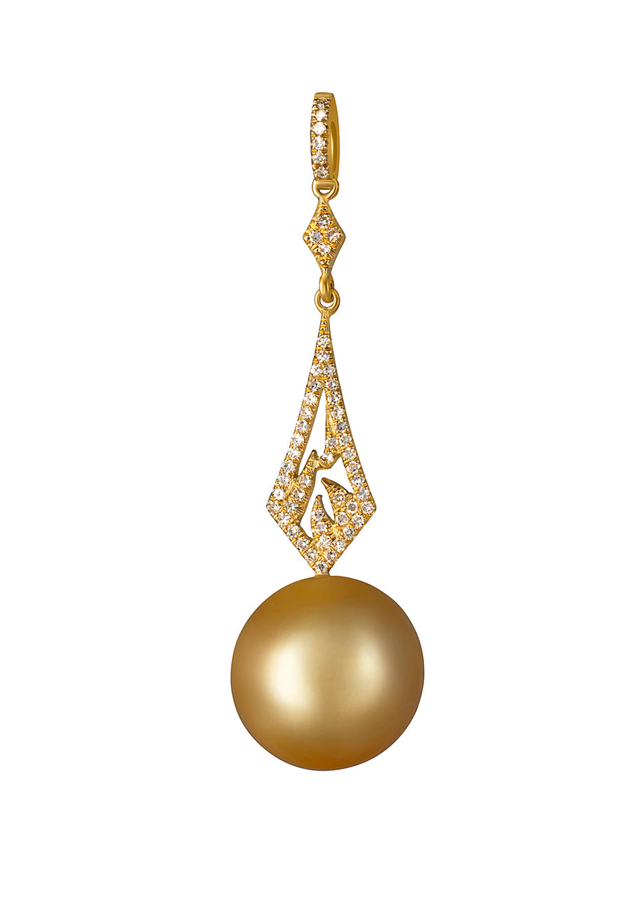 South Sea Pearl and Diamond Pendant Set - K.D. Jewelry Sf
