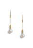 Akoya Pearl Earrings with Diamond Cut Gold Beads - K.D. Jewelry Sf