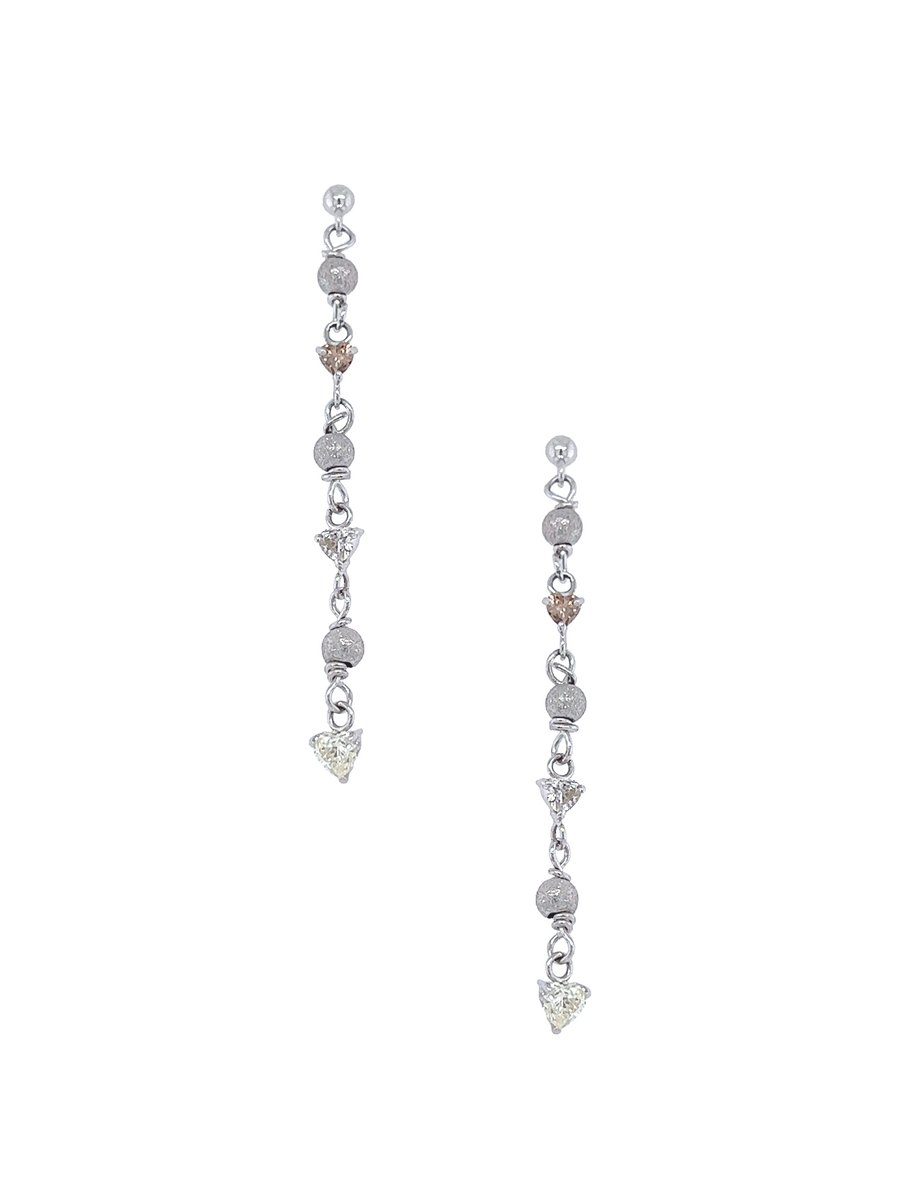 Diamond and White Gold Long Earrings