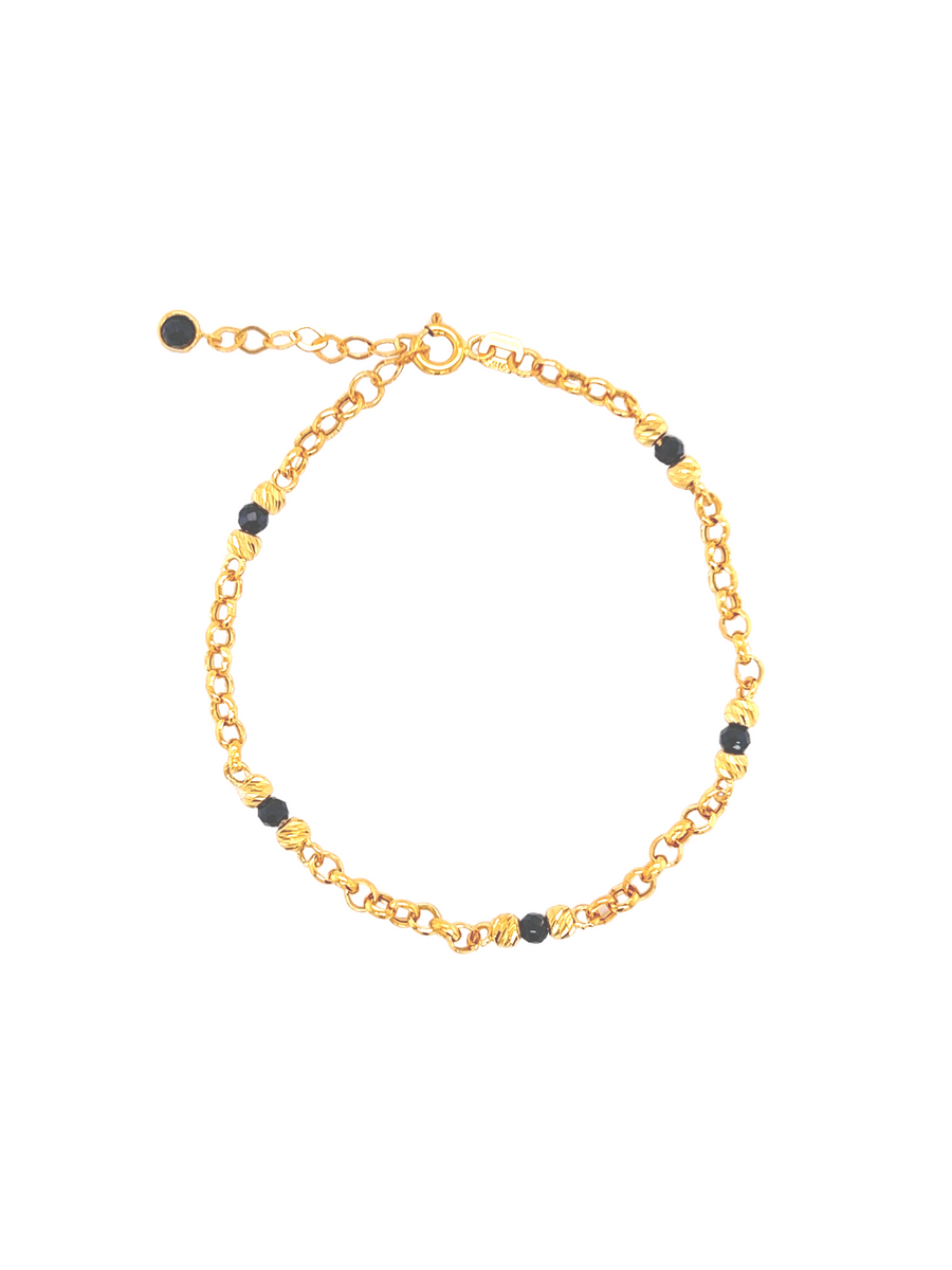 Chain and Beads 22K Gold Bracelet