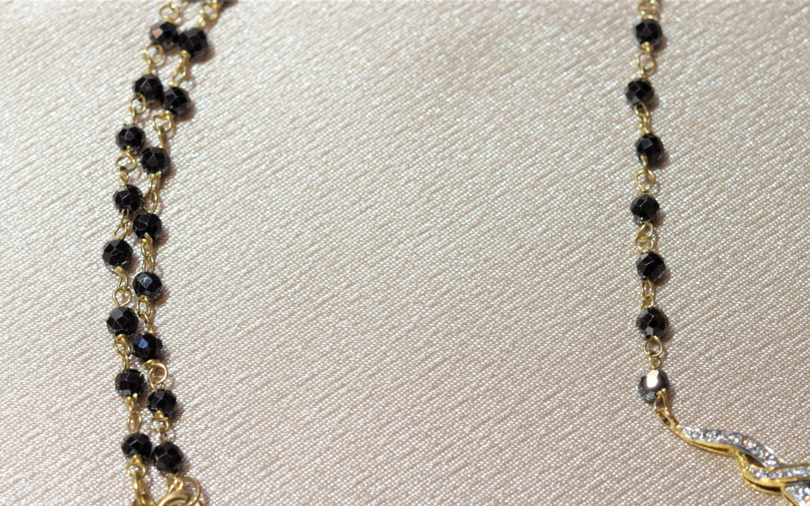Hematite Necklace with Diamond Pendant