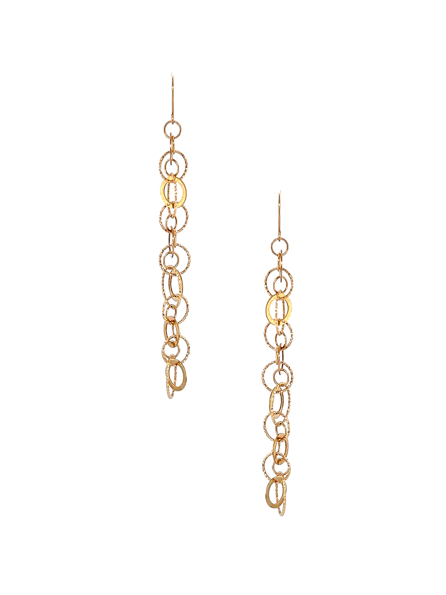 Gold Circle Dangle Earrings