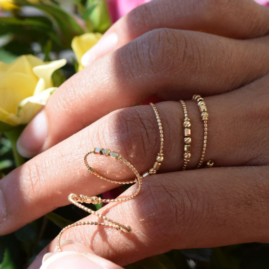 18K Classic Yellow Gold Spiral Ring (Very Flexible) - K.D. Jewelry Sf