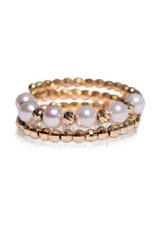 18K Yellow Gold and Akoya Pearl Spiral Ring - K.D. Jewelry Sf