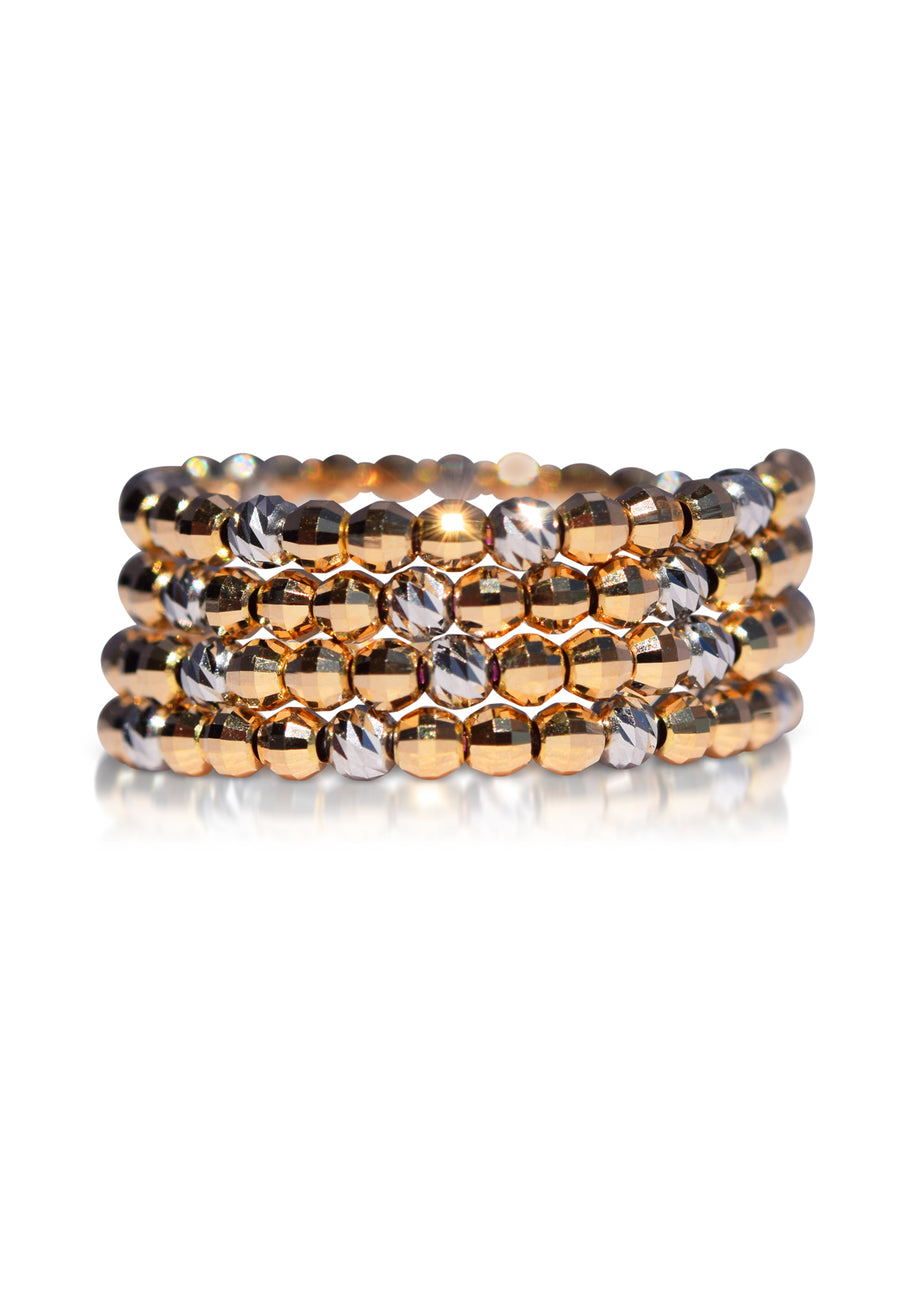 18K Mix Yellow and White Gold Akoya Pearl Spiral Ring - K.D. Jewelry Sf