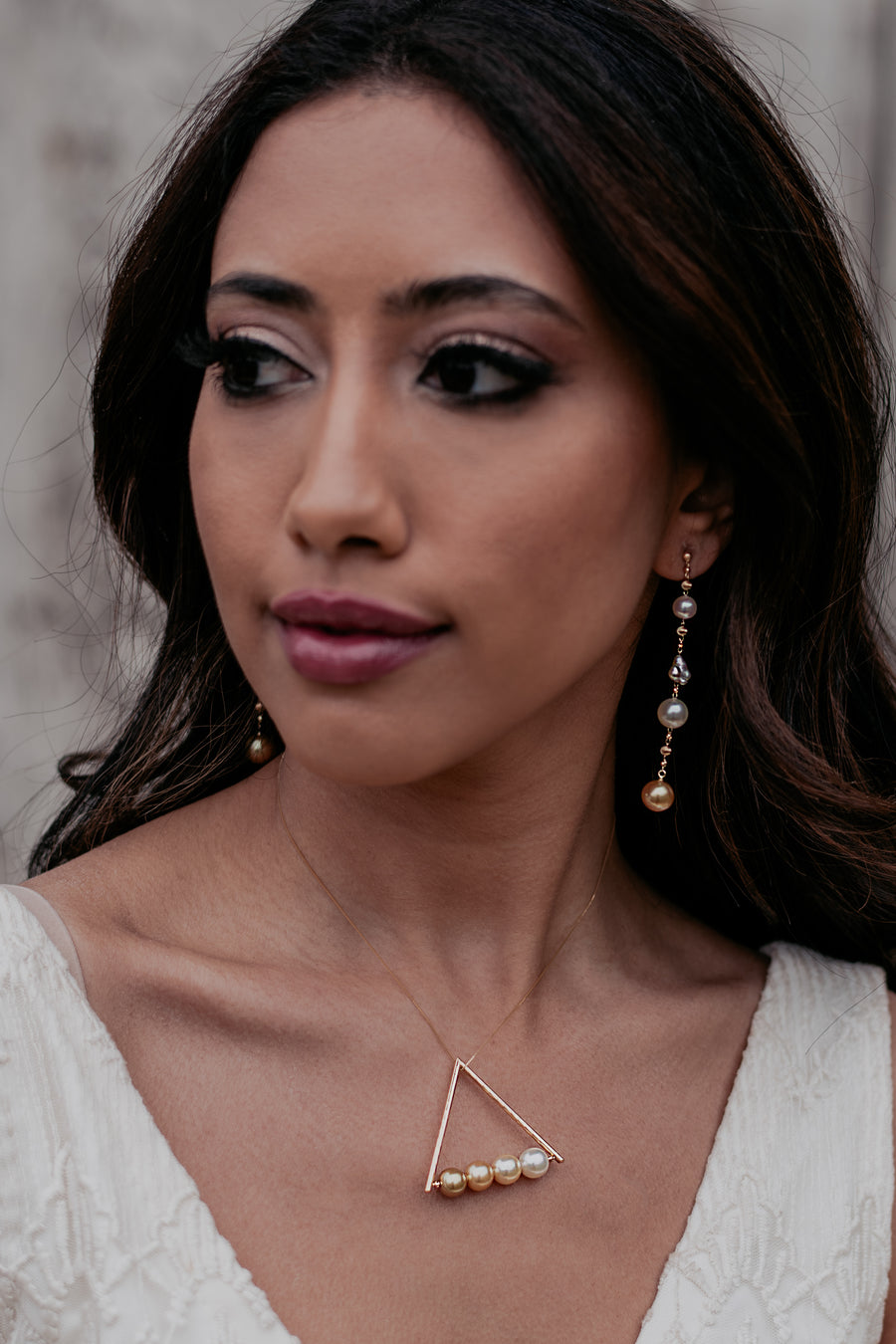 Mixed Pearl Dangle Earrings