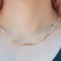 18K Yellow Gold Paperclip Necklace – KAPES Fine Jewelry