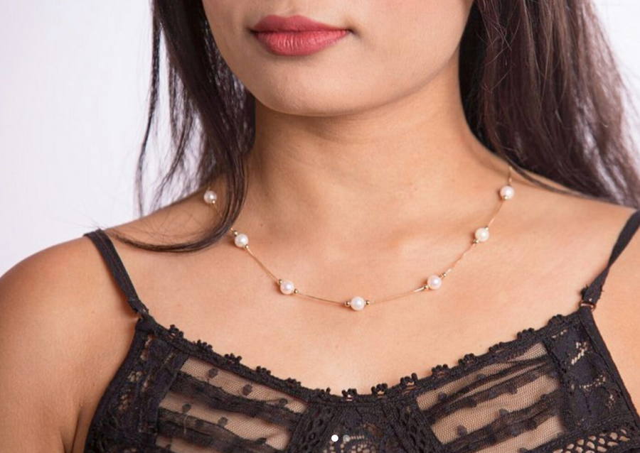 Adjustable Akoya Pearl Necklace (White Gold)
