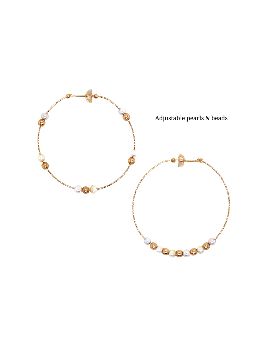 Multi Pearls & Beads Hoops