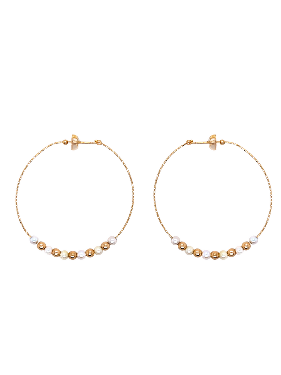 Multi Pearls & Beads Hoops