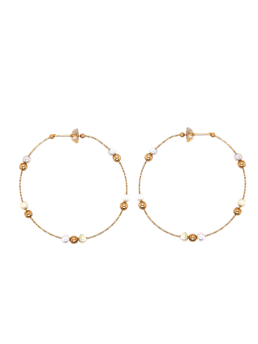 Multi Pearls & Beads Hoops