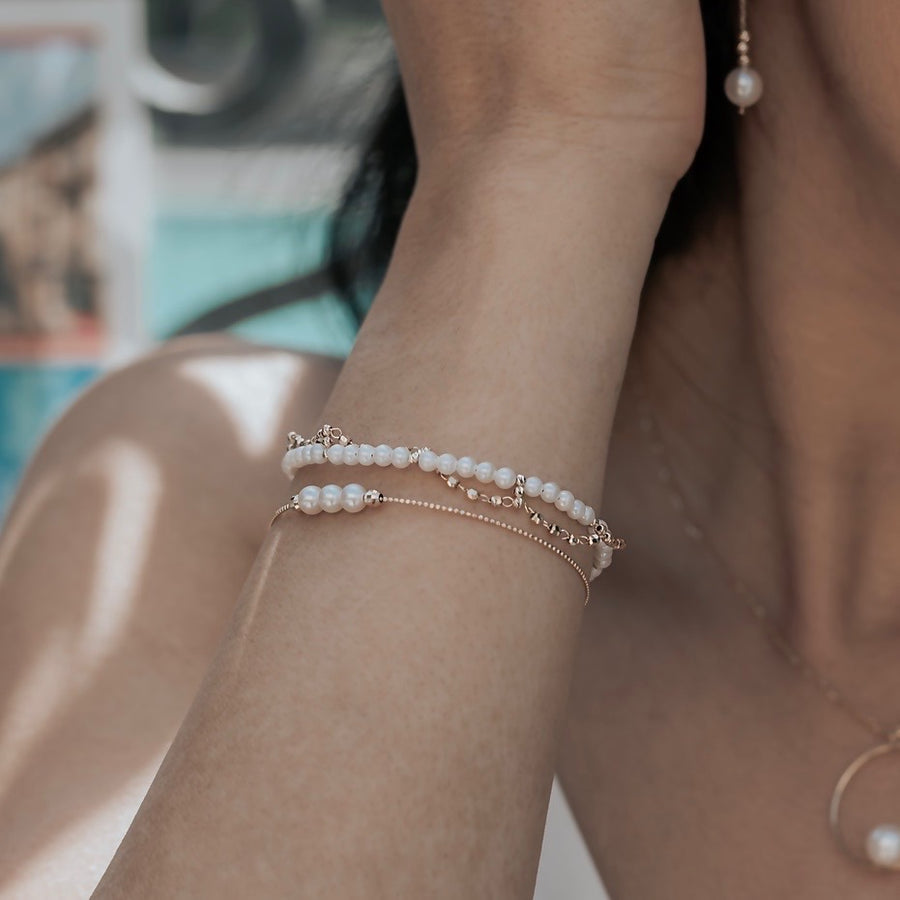 Three Pearl Adjustable Bracelet